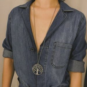 Long Chain Tree of Life Necklace